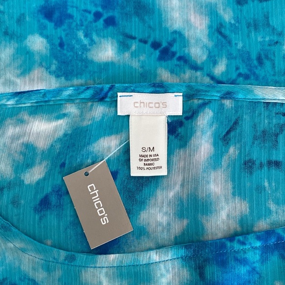 Chico’s Turquoise Poncho Top - Picture 7 of 9